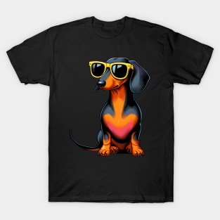 Funny Dachshund with Sunglasses T-Shirt